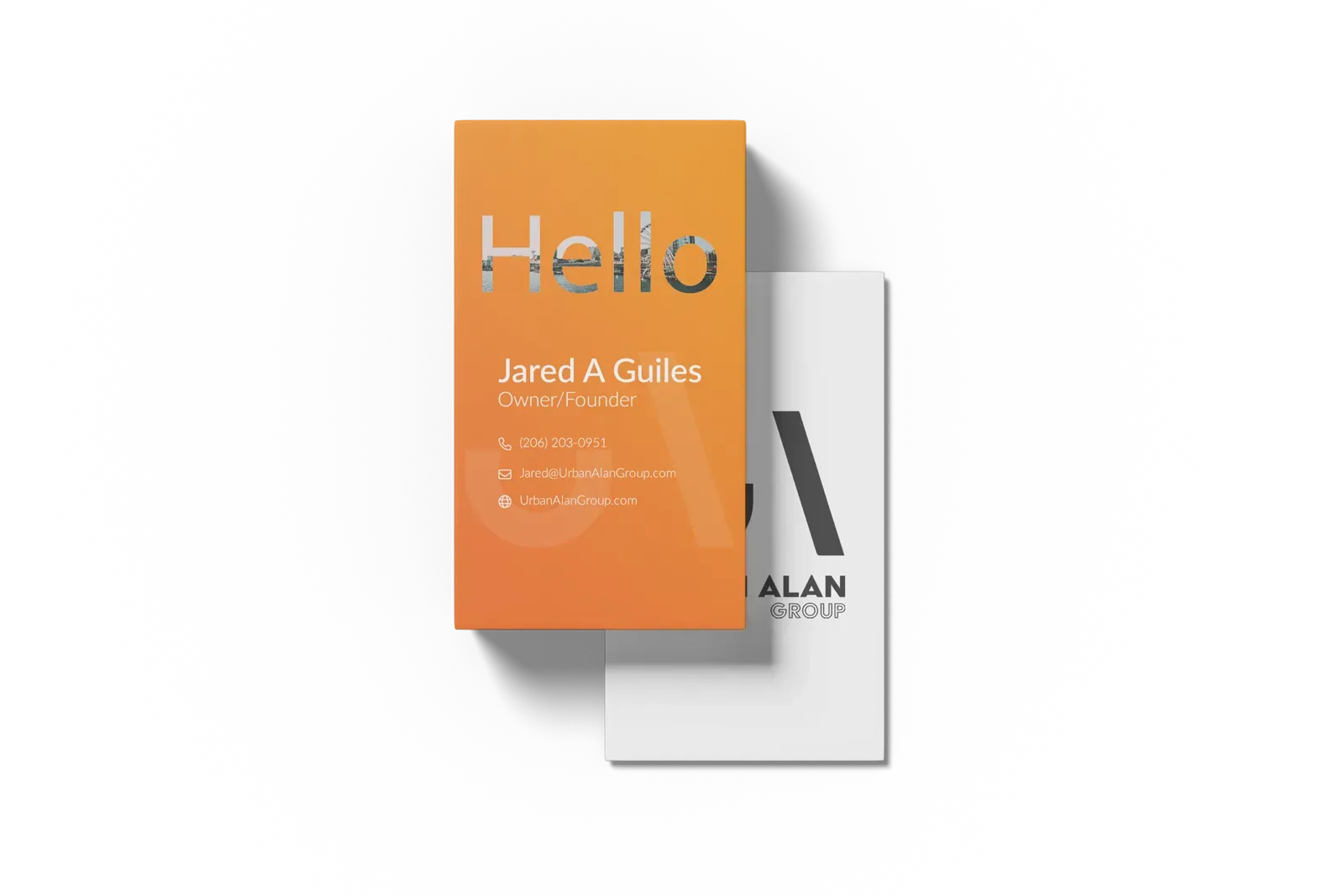 Urban Alan Group — business card designs from the brand identity